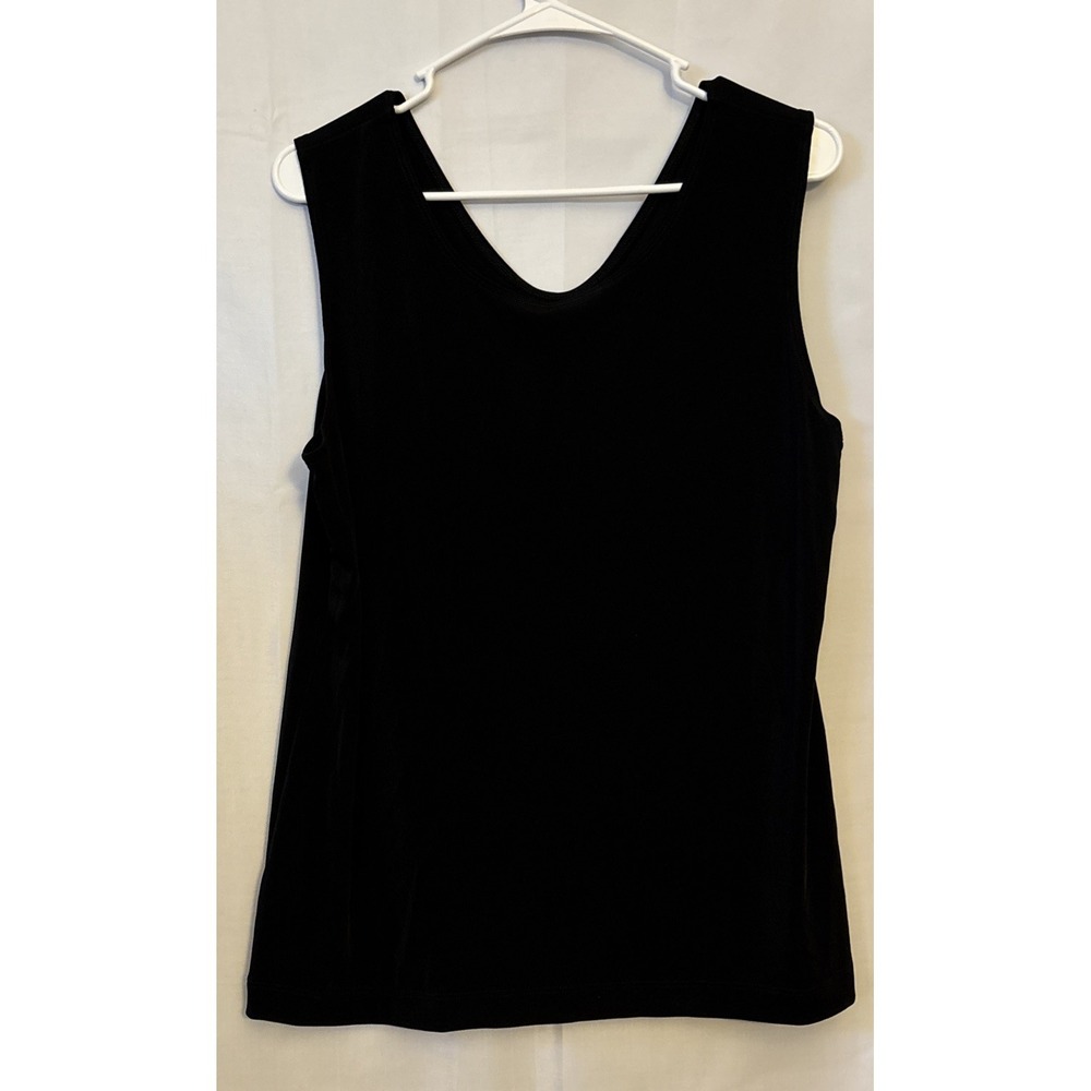 Women Chico's 2  Black‎ TAGLESS Contemporary Microfiber Tank Top Reversible NWT - Picture 2 of 5